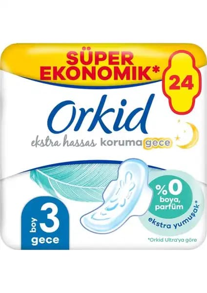 Orkid Ekstra Hassas Koruma Pedler Günlük ve Gece Kullanımı için Uygun