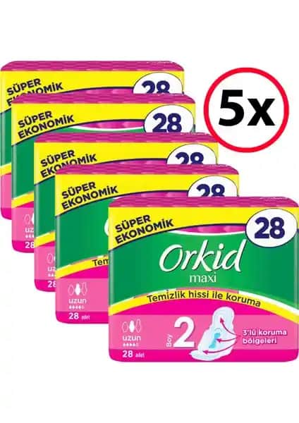 Orkid Maxi Uzun Ped 28'li Günlük Konfor ve Güvenlik Sağlayan Yüksek Kalite Hijyen Ürünü