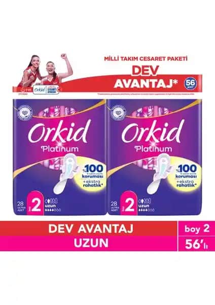 Orkid Platinum Uzun 56'lı Hijyenik Pedler ile Günlük Güvenli ve Konforlu Kullanım