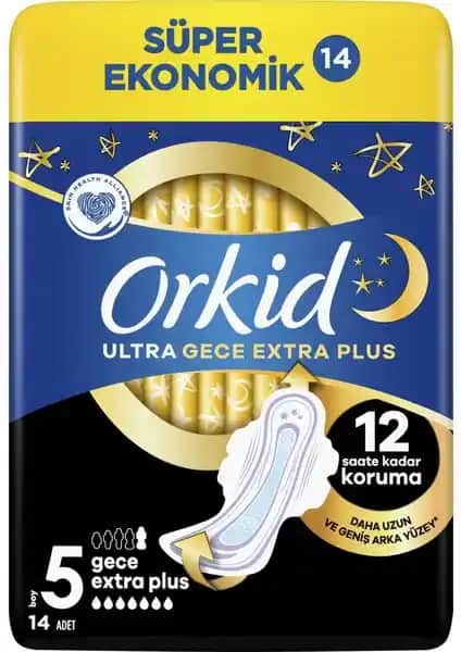 Orkid Ultra Ekstra Hijyenik Ped Gece Ekstra Plus: Günlük ve Gece Kullanımı İçin Yüksek Performanslı Ped