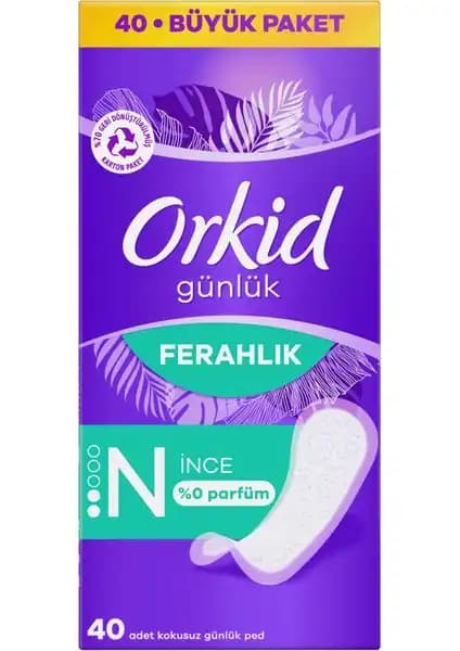 Orkid Yaprak Günlük Ped Normal 40 Adet Ekonomik Paket ile Günlük Hijyen ve Konfor