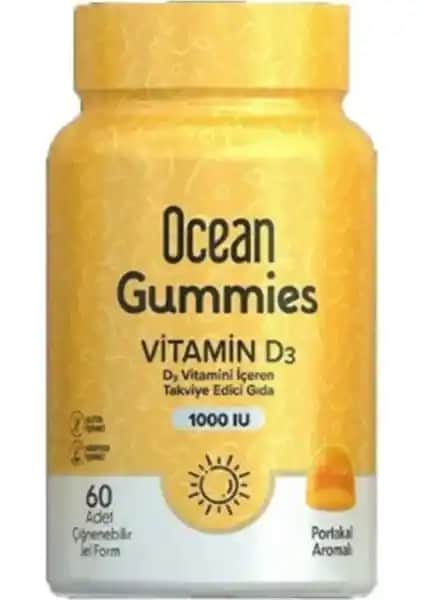 Orzax Ocean Gummies Vitamin D3 1000 IU - Bağışıklık ve Kemik Sağlığını Destekleyen Takviye