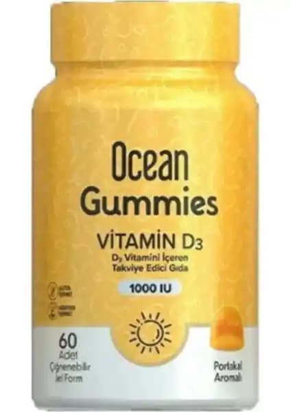 Orzax Ocean Gummies Vitamin D3 1000 IU - Bağışıklık ve Kemik Sağlığını Destekleyen Takviye
