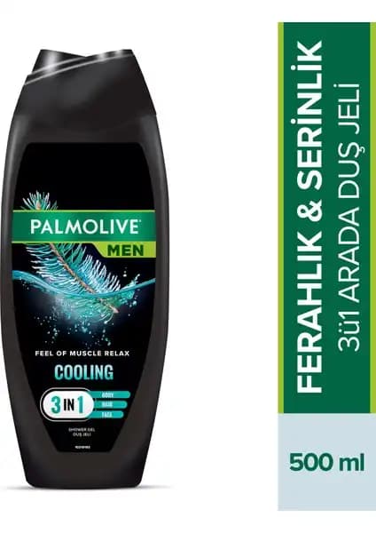 Palmolive Men Cooling 3'ü 1 Arada Magnezyum ve Mentollü Erkek Duş Jeli: Çok Yönlü Ferahlatıcı Bakım Ürünü