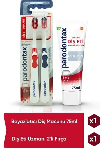 Parodontax 75Ml ve 2'li Diş Eti Uzmanı Fırça Seti ile Güçlü ve Sağlıklı Gülüşler