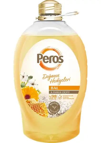 Peros Honey&Cotton Flower Sıvı Sabun 3 L doğal içeriklerle etkili ve yumuşak temizlik sağlar