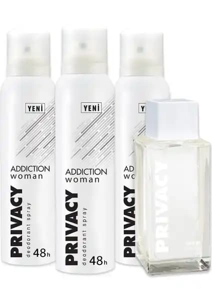 Privacy Woman Addiction Kadın Parfüm ve Deodorant Seti Günlük Kullanım İçin Şık ve Ferahlatıcı Seçenek