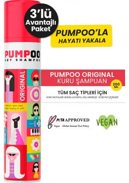 Pumpoo Orijinal Kuru Şampuan: Günlük Saç Bakımında Hızlı ve Doğal Temizlik Çözümü