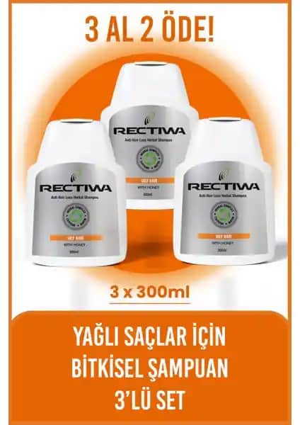 Rectiwa Yağlı Saçlar İçin Doğal Bakım Şampuanı Saç Dökülmesini Önler ve Güçlendirir