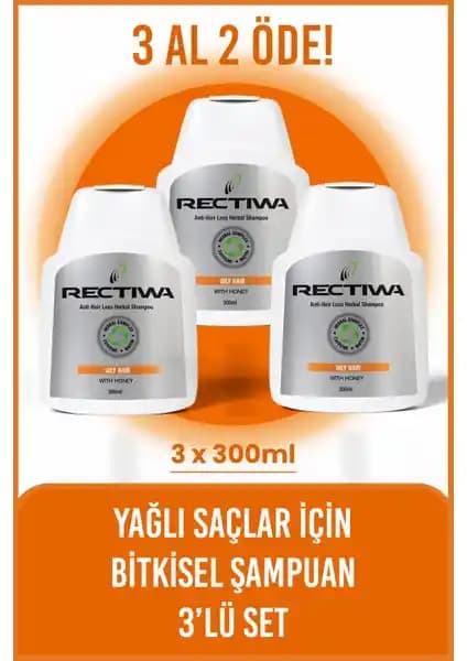 Rectiwa Yağlı Saçlar İçin Doğal Bakım Şampuanı Saç Dökülmesini Önler ve Güçlendirir