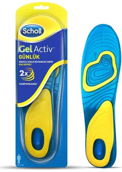 Scholl Gel Aktiv Erkek Günlük Tabanlık Konfor ve Dayanıklılık Sağlayan Tasarım