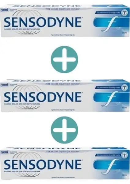 Sensodyne F 100ML 3 Adet Hassas Dişler İçin Güçlü ve Güvenilir Koruma Sağlayan Diş Macunu