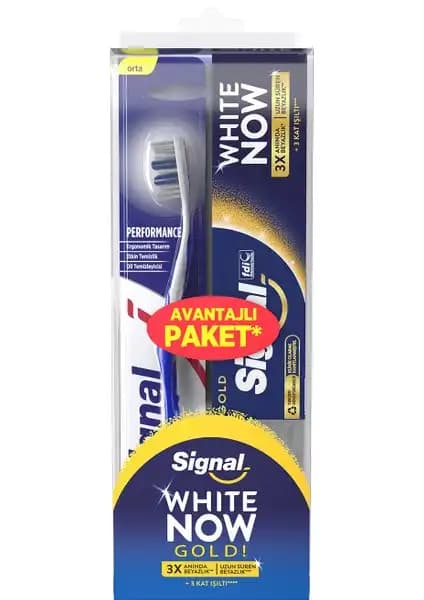 Signal White Now Gold Diş Macunu ve Fırça Seti ile Parlak ve Sağlıklı Gülüşler