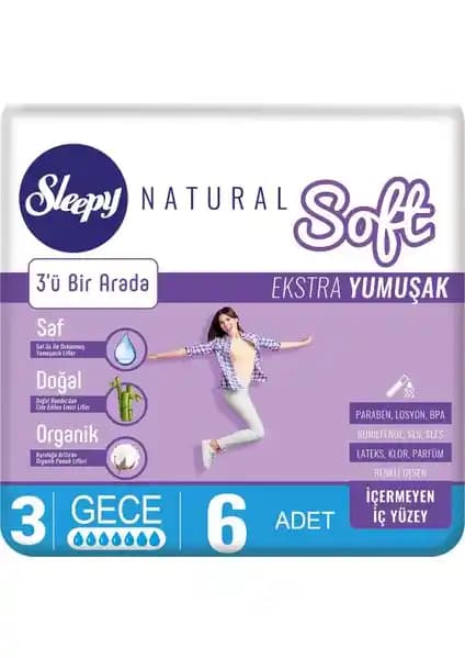 Sleepy Natural Soft Ekstra Yumuşak Gece 6'lı Seti ile Rahat ve Konforlu Uyku Deneyimi