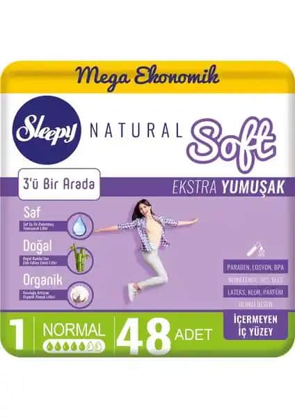 Sleepy Natural Soft Ekstra Yumuşak Hijyenik Ped Günlük Konfor ve Güvenlik İçin Ideal Seçenek