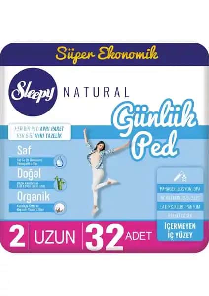 Sleepy Natural Uzun Günlük Ped: Doğal ve Güvenilir Günlük Hijyen Çözümü