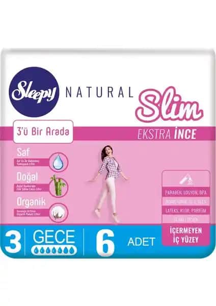 Sleepy SLIM INCE GECE PED 6 LI: Yüksek Emicilik ve Gizlilik Sunan Kadınlar İçin Ürün