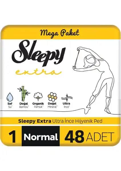 Sleepy Ultra İnce Hijyenik Ped Normal Mega Paket 48 Ped Güvenli ve Konforlu Kullanım İçin