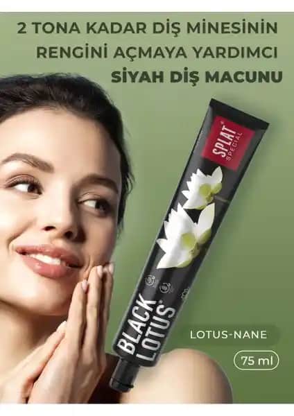 SPLAT Beyazlatıcı Siyah Lotus Diş Macunu 75 ml ile Doğal ve Etkili Ağız Bakımı