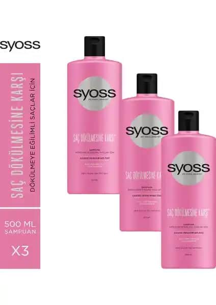 Syoss Şampuan 500 ml Seti Saç Dökülmesine Karşı Güçlendirici ve Doğal İçerikli