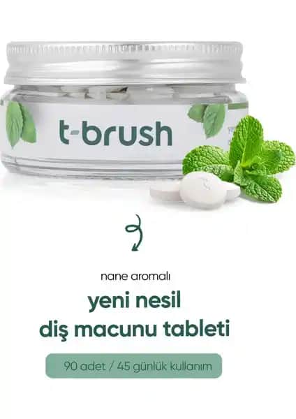 T-Brush Nane Aromalı Doğal Diş Macunu Tableti: Çevre Dostu ve Etkili Ağız Bakım Çözümü