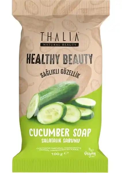 Thalia Tazeleyici Etkili Salatalık Özlü Doğal Katı Sabun Cilt Temizliği ve Nem Dengesi