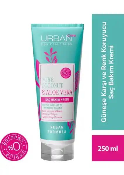 Urban Care Pure Coconut Aloe Vera Saç Bakım Kremi Renk Koruyucu ve Doğal İçerikli Sağlıklı Saçlar İçin