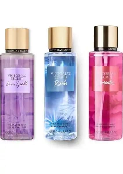 Victoria's Secret Love Spell-Rush-Romantic Üçlü Vücut Spreyi Seti Günlük ve Özel Kullanımlar İçin