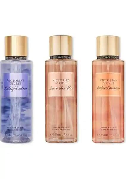 Victoria's Secret Vücut Spreyi Üçlü Set: Geniş Koku Yelpazesi ve Şık Tasarım