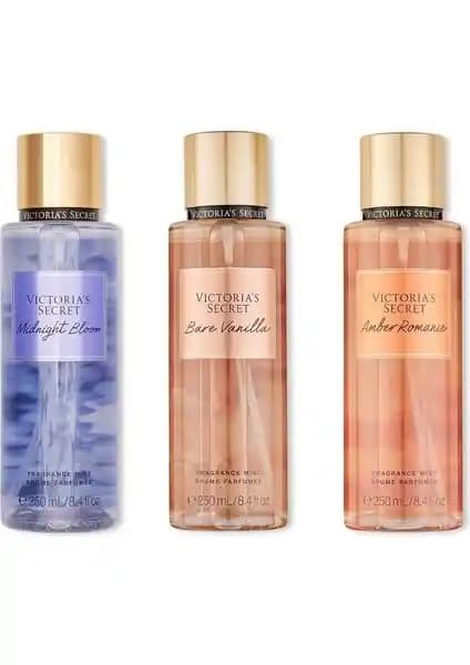 Victoria's Secret Vücut Spreyi Üçlü Set: Geniş Koku Yelpazesi ve Şık Tasarım