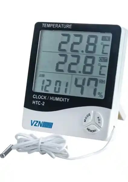 Vzn Dijital Termometre Saat ve Nem Ölçer: Çok Fonksiyonlu İç Dış Ortam İzleme Cihazı