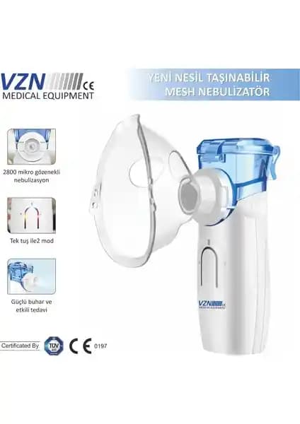 Vzn Yeni Nesil Taşınabilir Mesh Nebülizatör: Portatif, Sessiz ve Yüksek Performanslı Solunum Cihazı