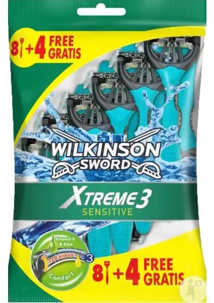 Wilkinson Sword Xtreme 3 Sensitive 8+4 Tıraş Bıçağı: Yüksek Performans ve Güvenlik