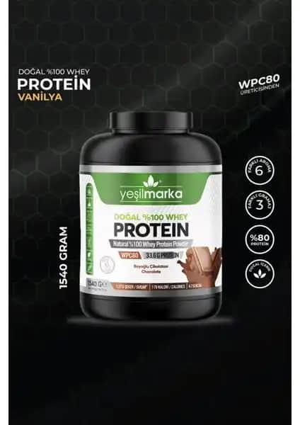 Yeşilmarka Doğal Whey Protein Tozu Vanilya ve Kakao Aroması ile Sağlıklı Beslenme