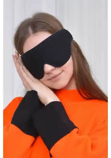 Yıkanabilir Siyah Pamuklu Uyku Maskesi Konfor ve İşlevsellik Bir Arada