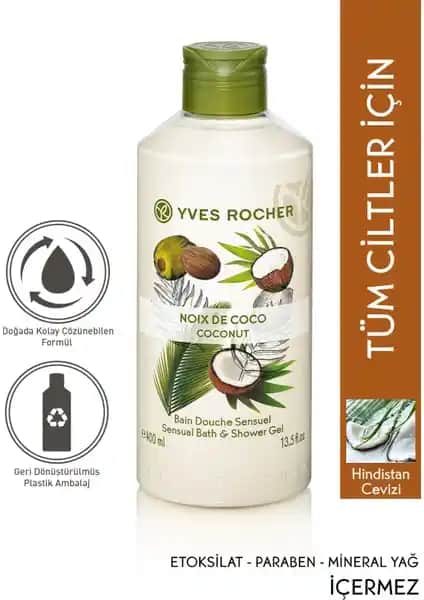 Yves Rocher Tropikal Hindistan Cevizi Nemlendirici Duş Jeli İncelemesi ve Özellikleri