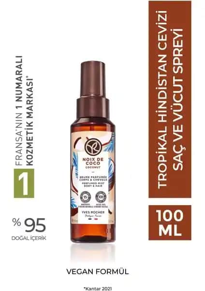 Yves Rocher Tropikal Hindistan Cevizi Vegan Saç ve Vücut Spreyi 100ml