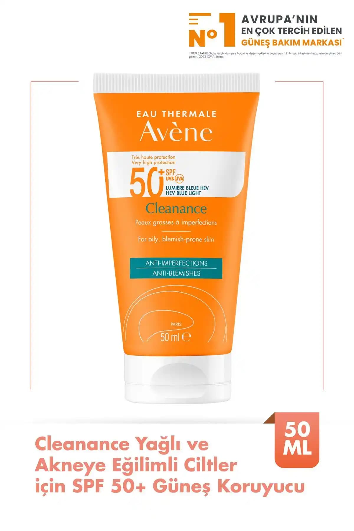 Cleanance SPF50+: Yağlı ve Akneye Eğilimli Ciltler İçin Güneş Kremi