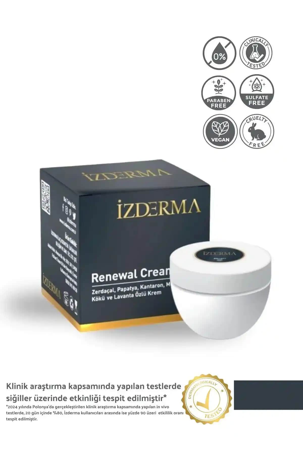 İzderma Renewal Cream: Cilt Yenileyici ve Doğal Bakım Kremi