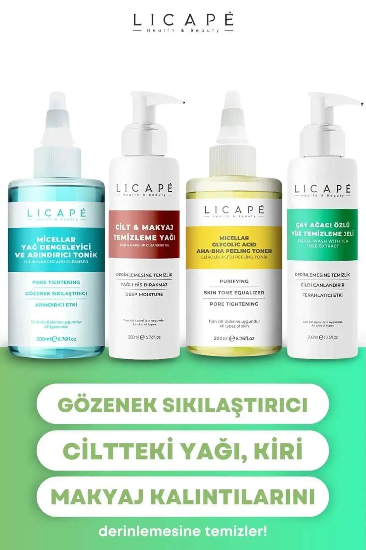 Licape Cilt Temizleyici Paket: Derinlemesine Temizlik ve Bakım