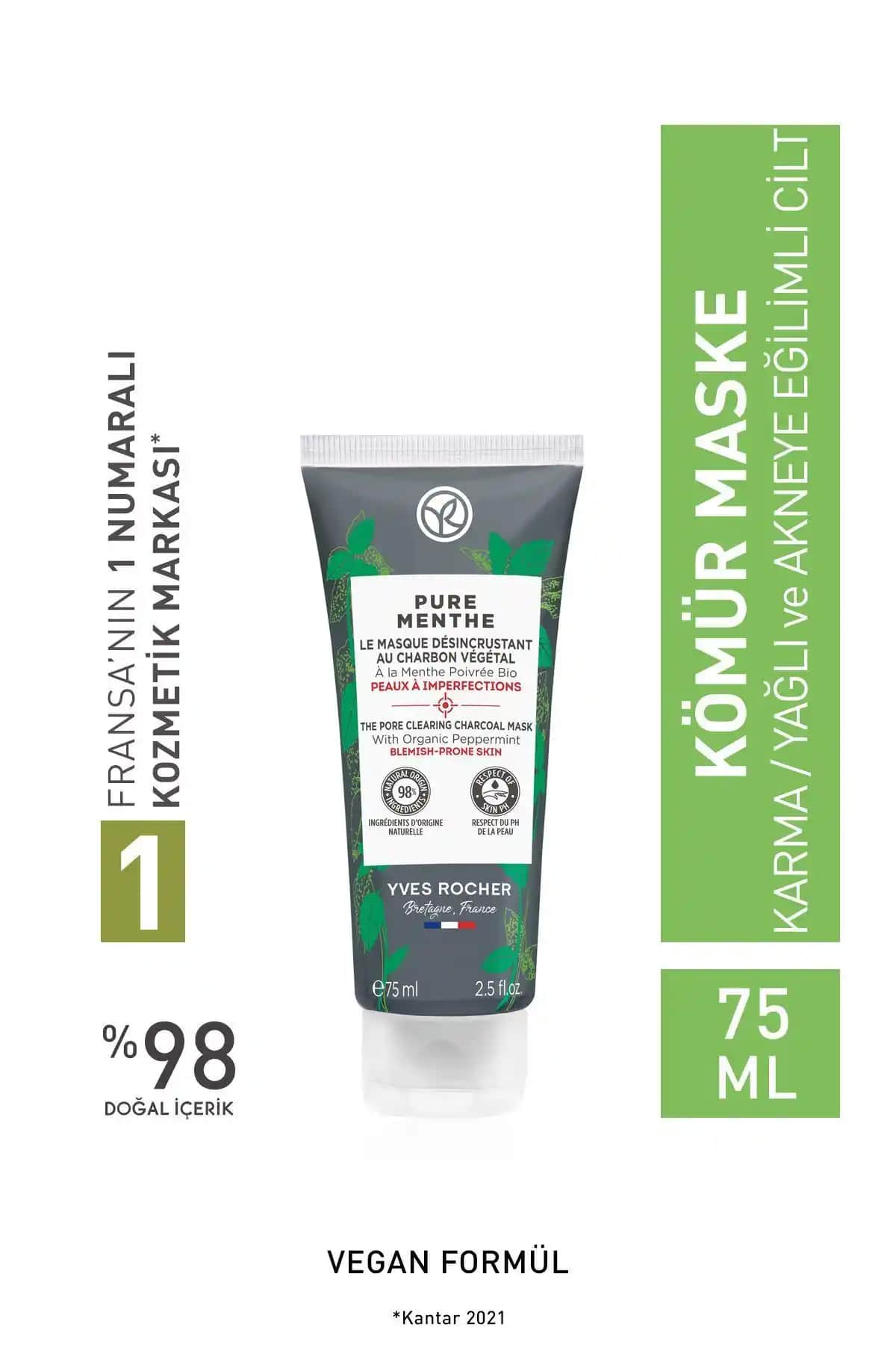 Pure Menthe Kömür Maskesi: Karma ve Yağlı Ciltler İçin Etkili Çözüm