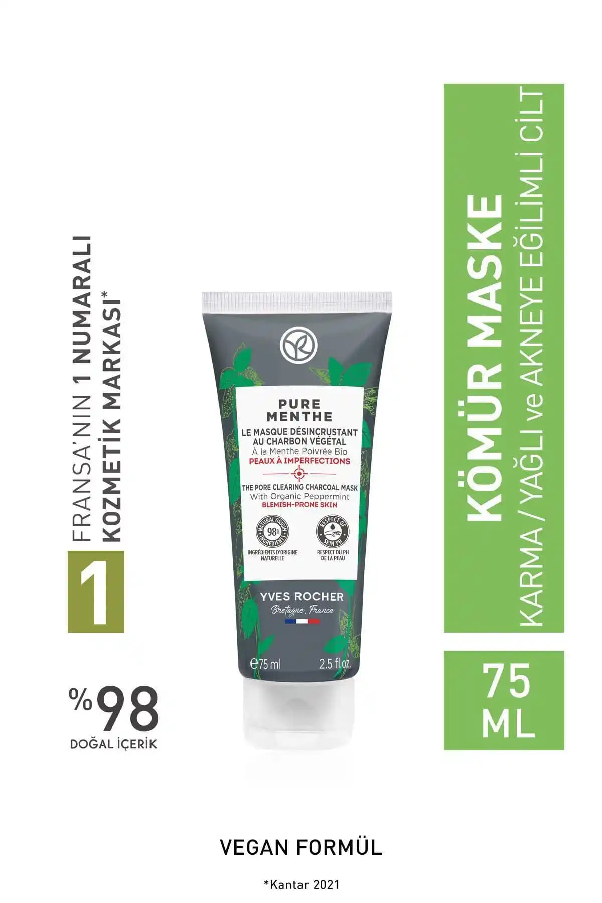 Pure Menthe Kömür Maskesi: Karma ve Yağlı Ciltler İçin Etkili Çözüm