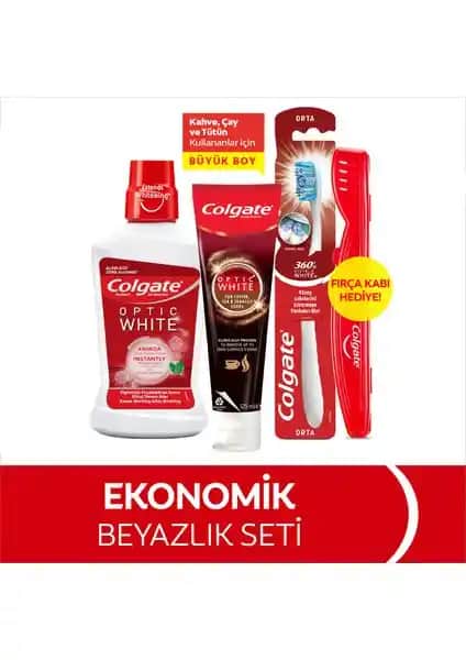 Colgate Optic White: Kahve, Çay ve Tütün Lekeleri için Ağız Bakım Seti