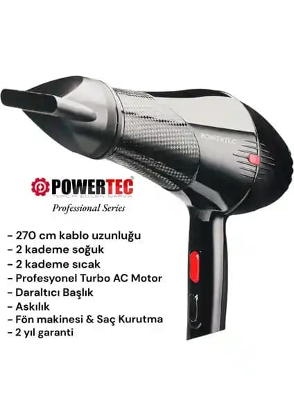 Powertec TR-701 Profesyonel Fön Makinesi: Yüksek Performans ve Kalite ile Tanışın