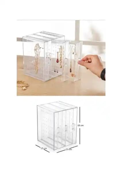 Ahir Ticaret Akrilik Çekmeceli Takı Düzenleyici Standı Şık ve Fonksiyonel Saklama Çözümü