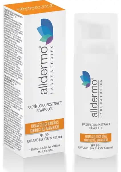 Alldermo Hassas Ciltler İçin SPF 50+ Güneş Koruyucu Yüz Bakım Kremi Güvenli ve Etkili Koruma