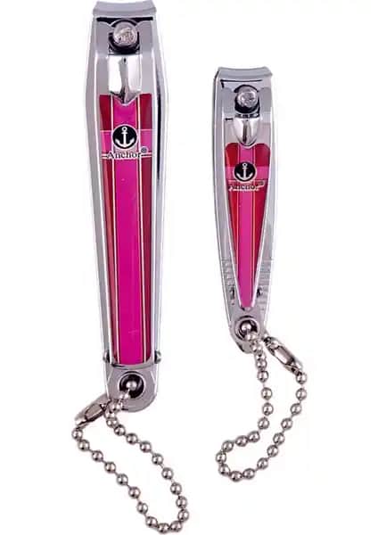 Anchor Pembe El ve Ayak Tırnak Makası 2'li Seti Dayanıklı ve Estetik Tasarım