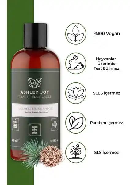 Ashley Joy Kinoalı Hacim Veren Şampuan İnce Telli Saçlar İçin Doğal Güçlendirici Ürün