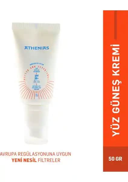 ATHENIAS Güneş Koruyucu SPF50+ Yüz Kremi Leke Karşıtı Doğal Koruma Özellikleri