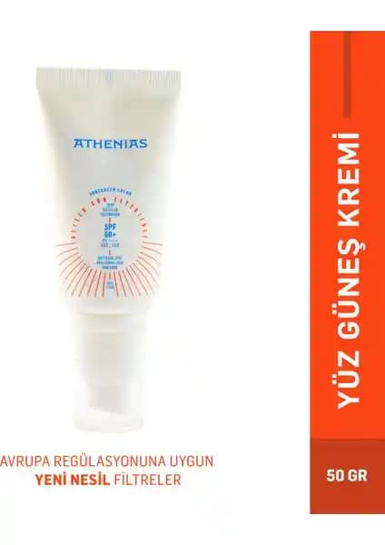 ATHENIAS Güneş Koruyucu SPF50+ Yüz Kremi Leke Karşıtı Doğal Koruma Özellikleri